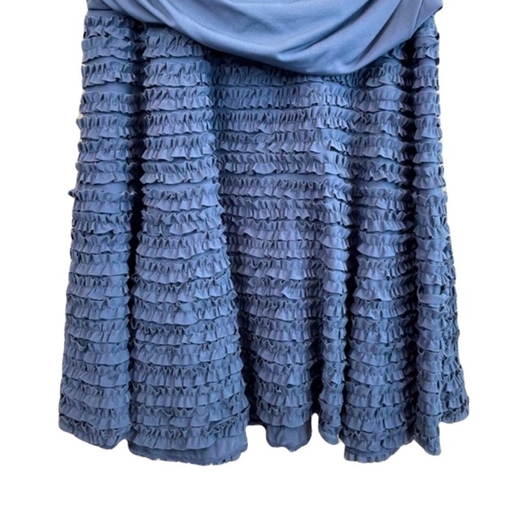 BCBG MAXAZRIA Blue Ruffle Halter Dress XS - Picture 8 of 9